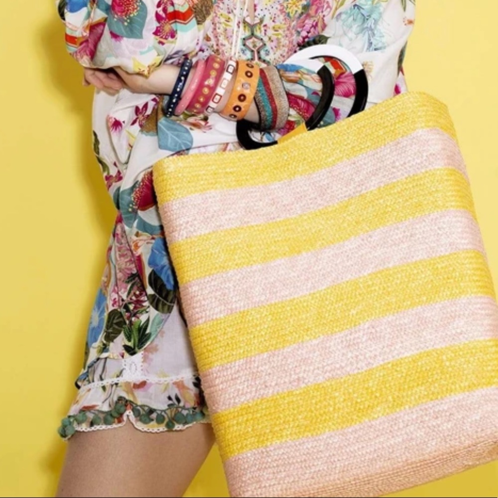 Eugenia Kim NWT Margaux Striped Straw Bag